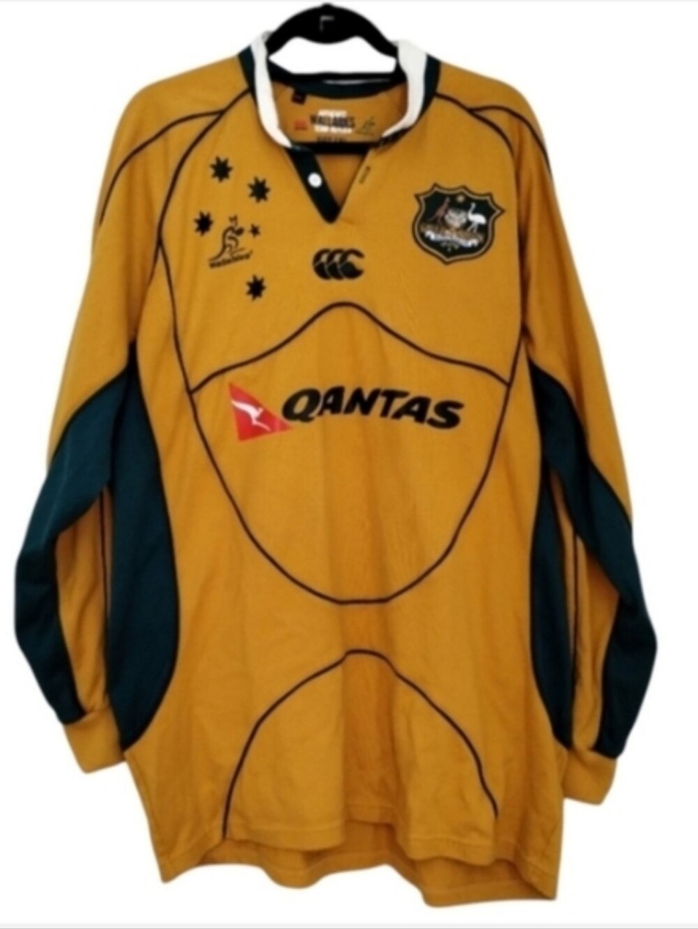 Canterbury Australia Wallabies Team Jersey Long Sleeves Size 2XL Men's Yellow